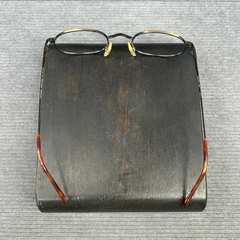 Coast 453 Antique Tortoise Oval Y2k Eyeglasses Frames 47-21-140 Black Gold Metal